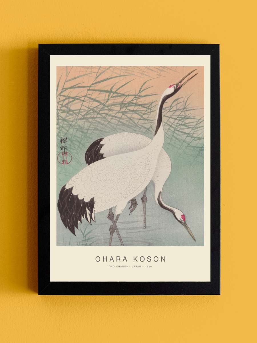 Two Cranes (Special Edition) -… - Ohara Koson Sanatsal Modern Tablo Siyah Çerçeveli Poster Modern Duvar Tablo