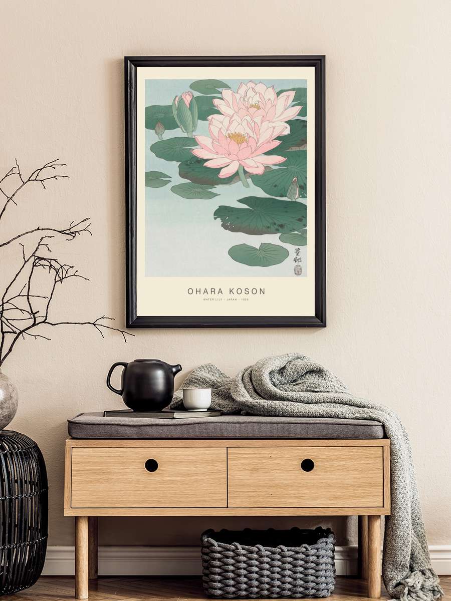 Water Lily (Special Edition) -… - Ohara Koson Sanatsal Modern Tablo Siyah Çerçeveli Poster Modern Duvar Tablo