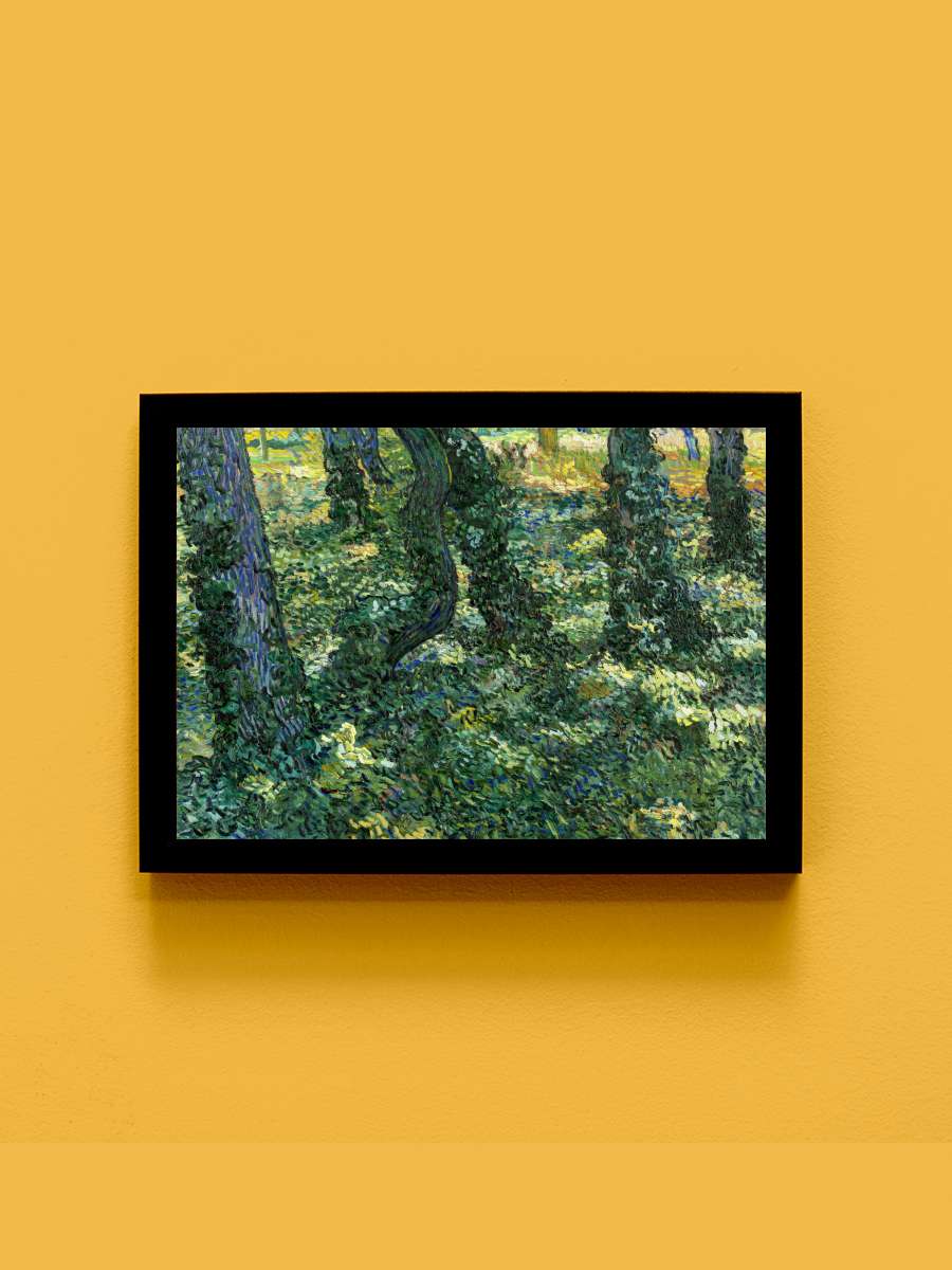 Undergrowth (Vintage Landscape)… Landscape) - Vincent van Gogh Sanatsal Modern Tablo Siyah Çerçeveli Poster Modern Duvar Tablo