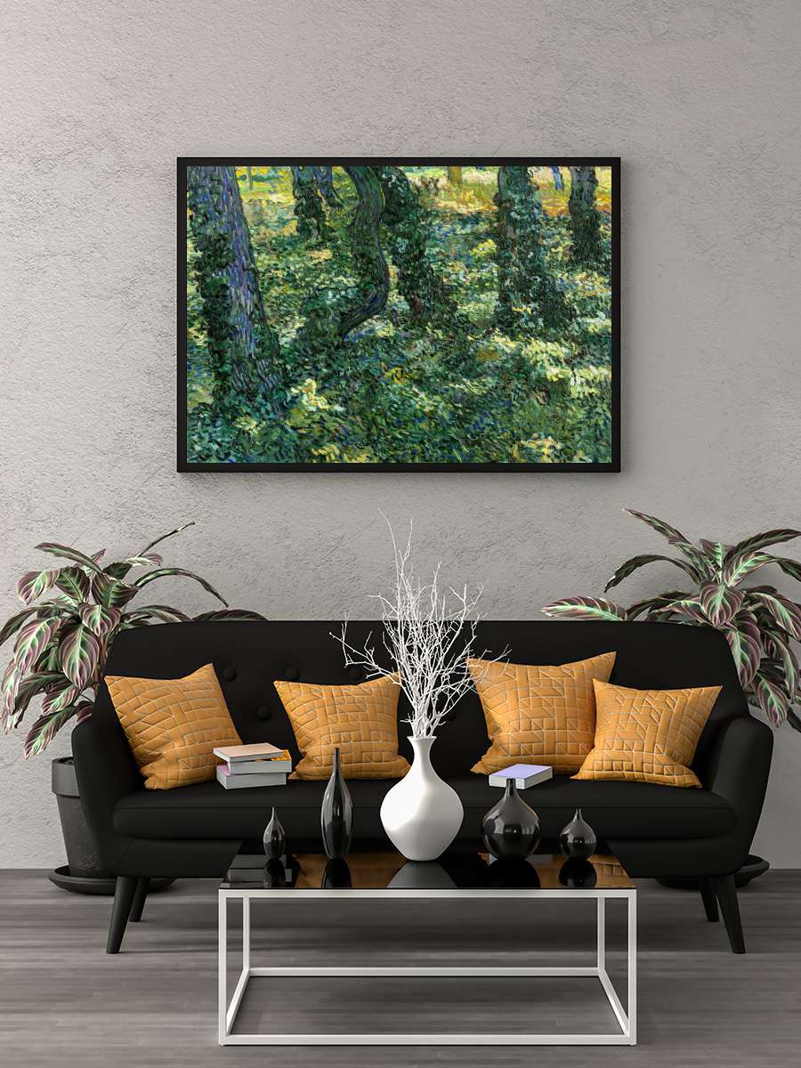 Undergrowth (Vintage Landscape)… Landscape) - Vincent van Gogh Sanatsal Modern Tablo Siyah Çerçeveli Poster Modern Duvar Tablo