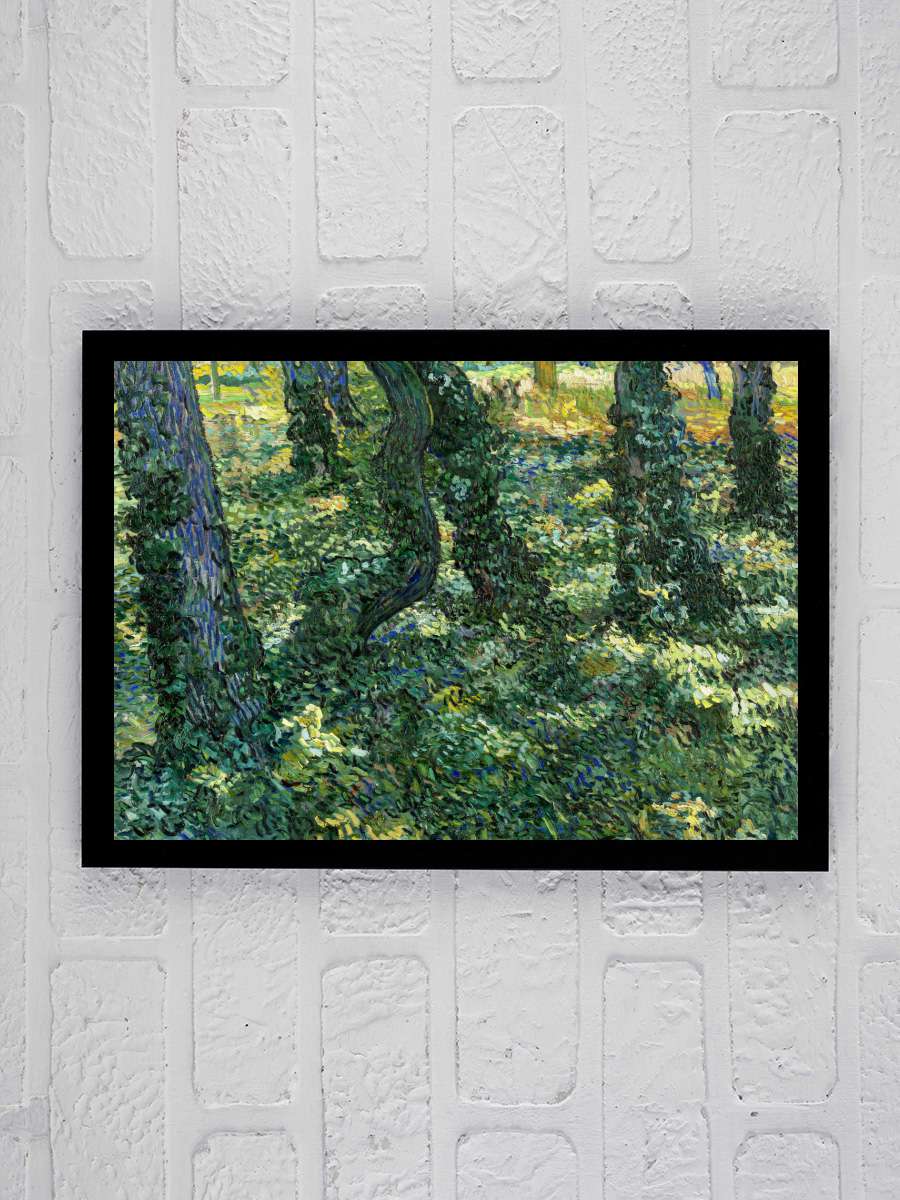 Undergrowth (Vintage Landscape)… Landscape) - Vincent van Gogh Sanatsal Modern Tablo Siyah Çerçeveli Poster Modern Duvar Tablo