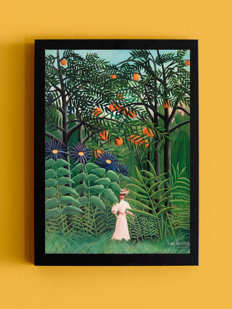 Walking in the Exotic Forest -… - Henri Rousseau Sanatsal Modern Tablo Siyah Çerçeveli Poster Modern Duvar Tablo