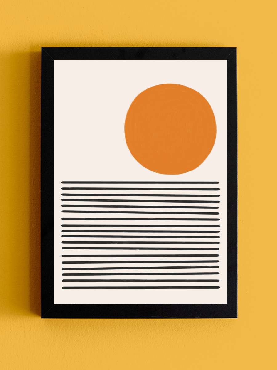 Minimalist Sea Landscape Sanatsal Modern Tablo Siyah Çerçeveli Poster Modern Duvar Tablo