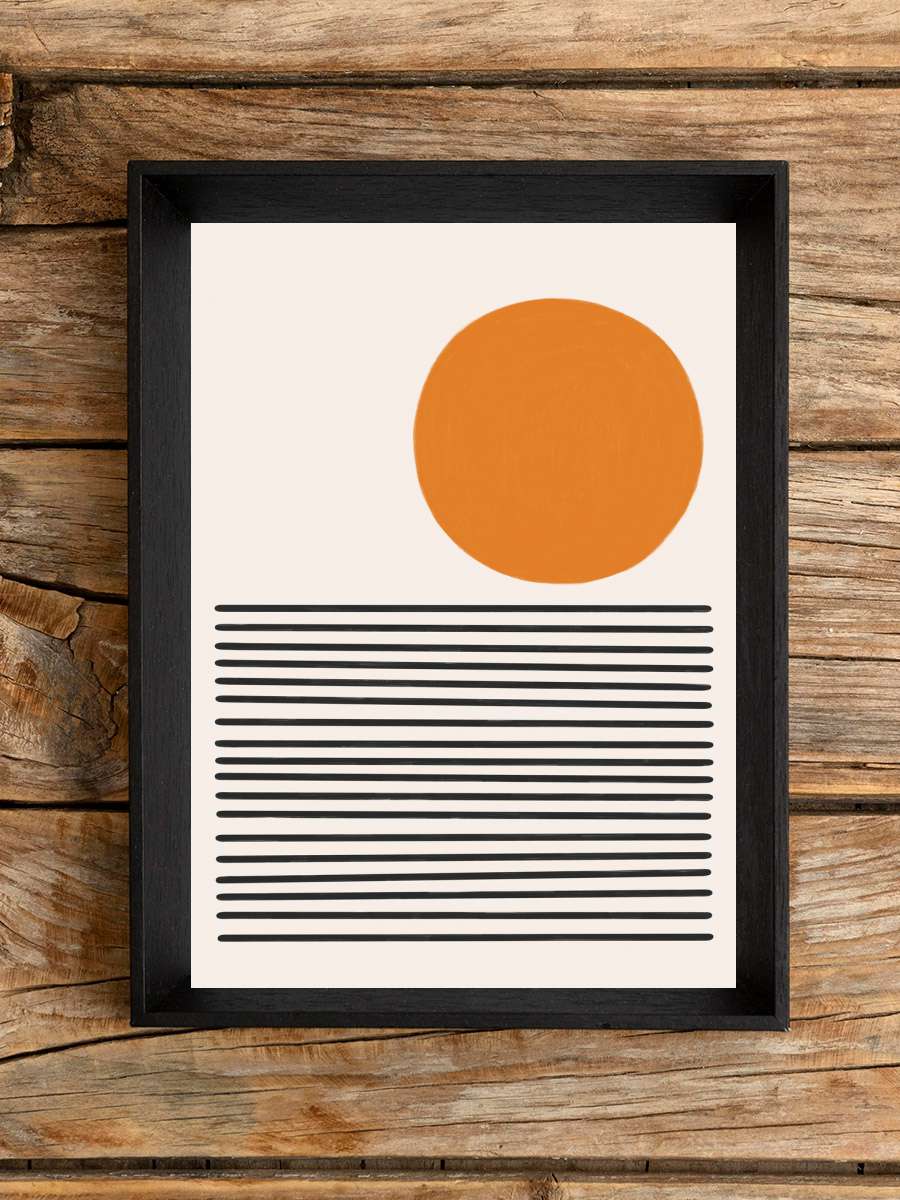 Minimalist Sea Landscape Sanatsal Modern Tablo Siyah Çerçeveli Poster Modern Duvar Tablo