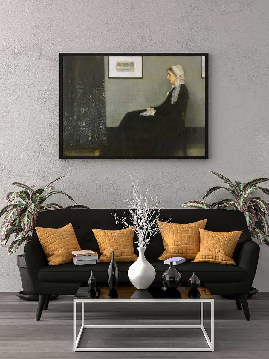 Arrangement in Grey and Black… Black No.1 (Whistler's Mother)… Sanatsal Modern Tablo Siyah Çerçeveli Poster Modern Duvar Tablo