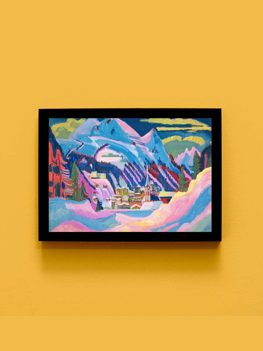 Davos in the Winter Snow … (Pastel Landscape) - Ernst… Sanatsal Modern Tablo Siyah Çerçeveli Poster Modern Duvar Tablo