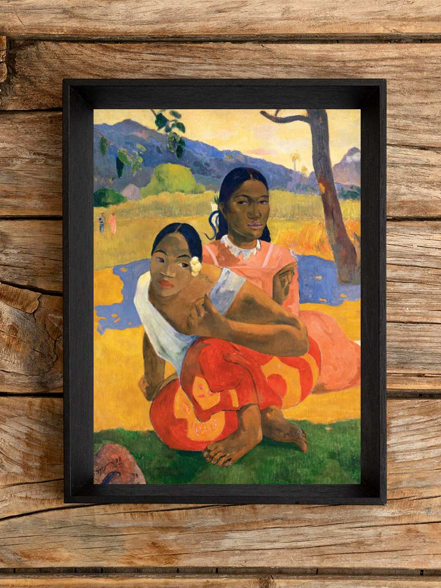 Two Tahitian Women, When will… will you marry (Vintage… Sanatsal Modern Tablo Siyah Çerçeveli Poster Modern Duvar Tablo