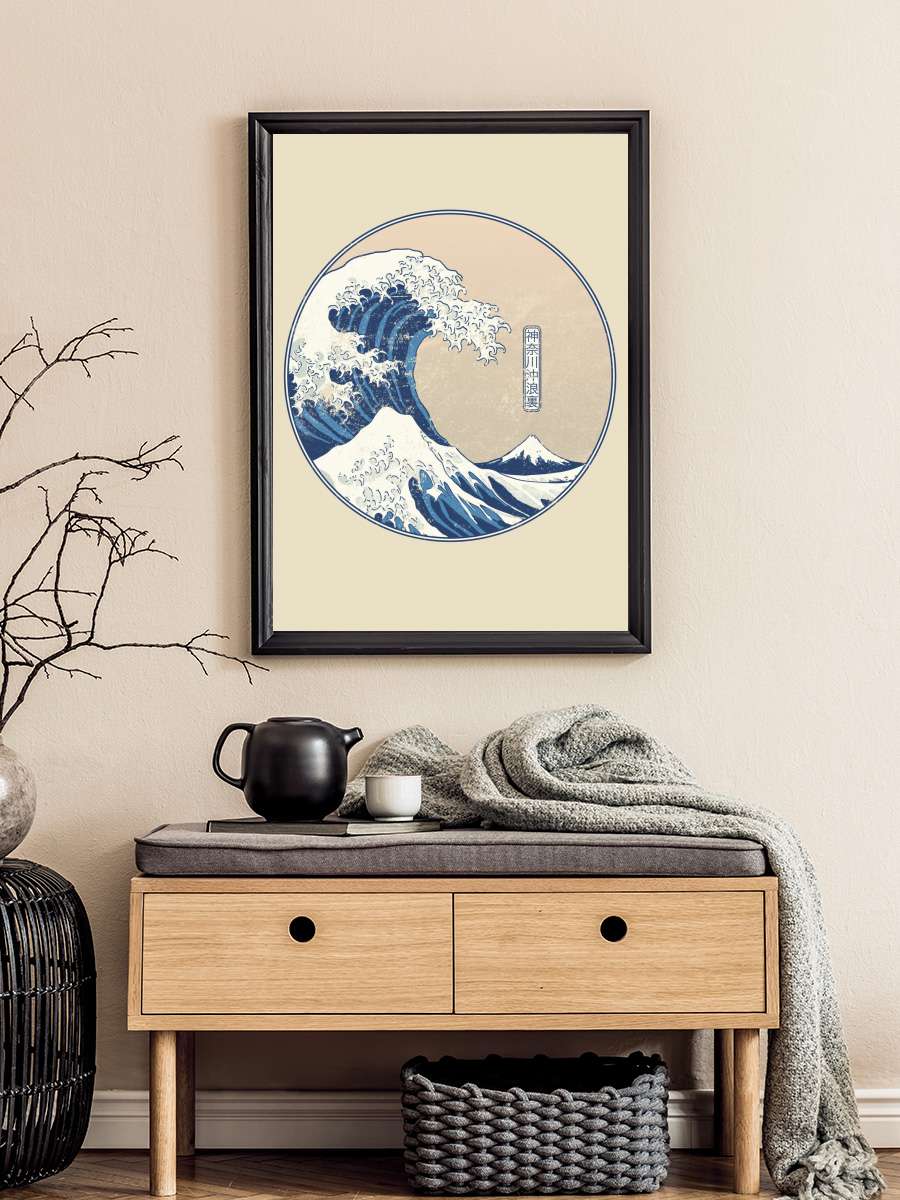 The Great Wave Sanatsal Modern Tablo Siyah Çerçeveli Poster Modern Duvar Tablo