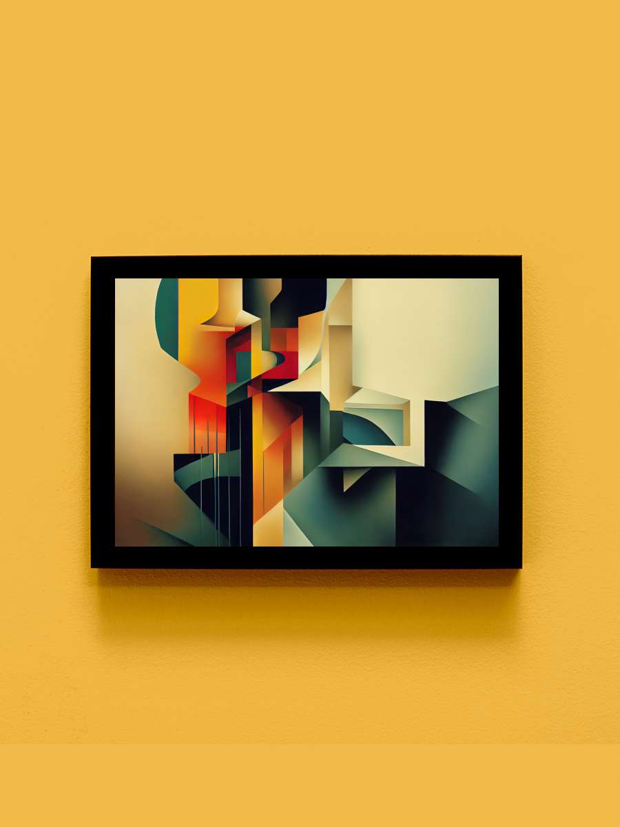 Abstract Sanatsal Modern Tablo Siyah Çerçeveli Poster Modern Duvar Tablo