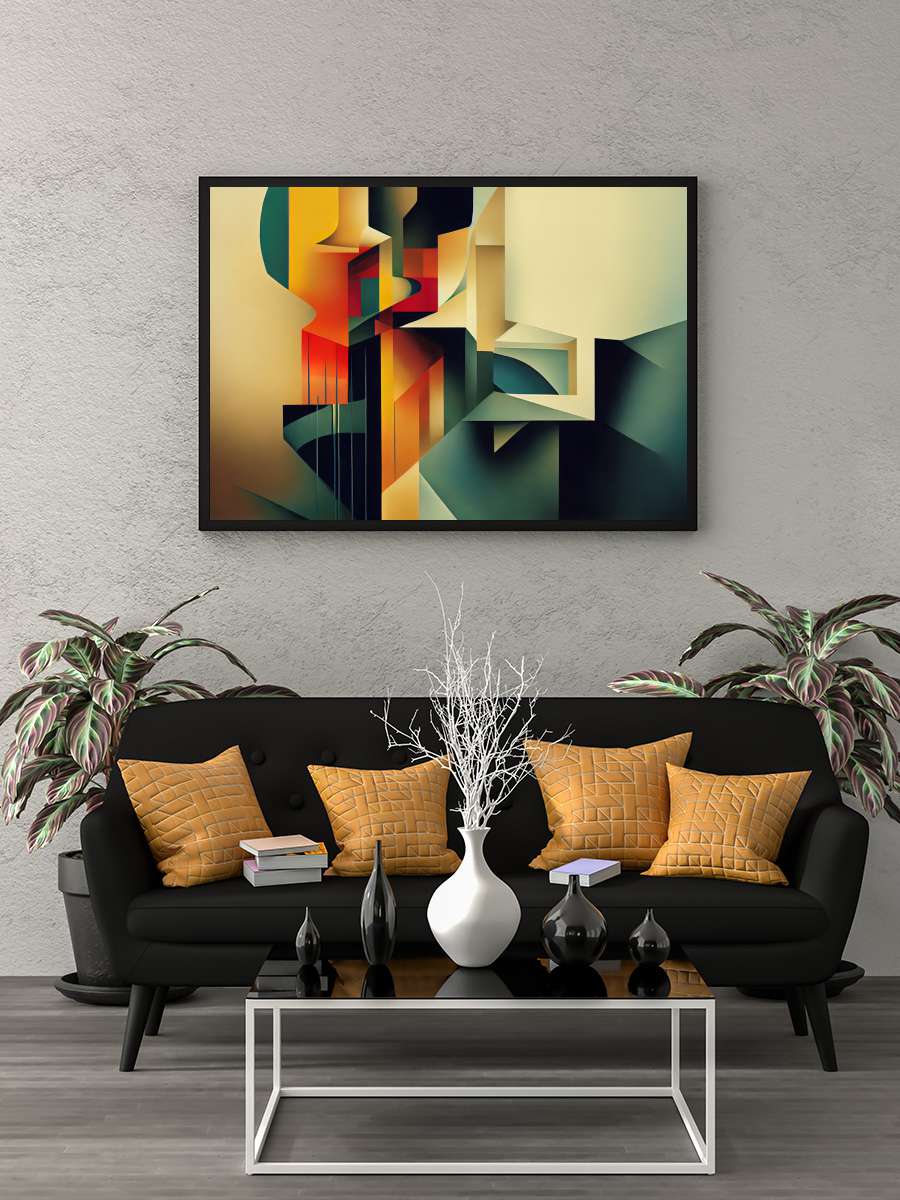 Abstract Sanatsal Modern Tablo Siyah Çerçeveli Poster Modern Duvar Tablo