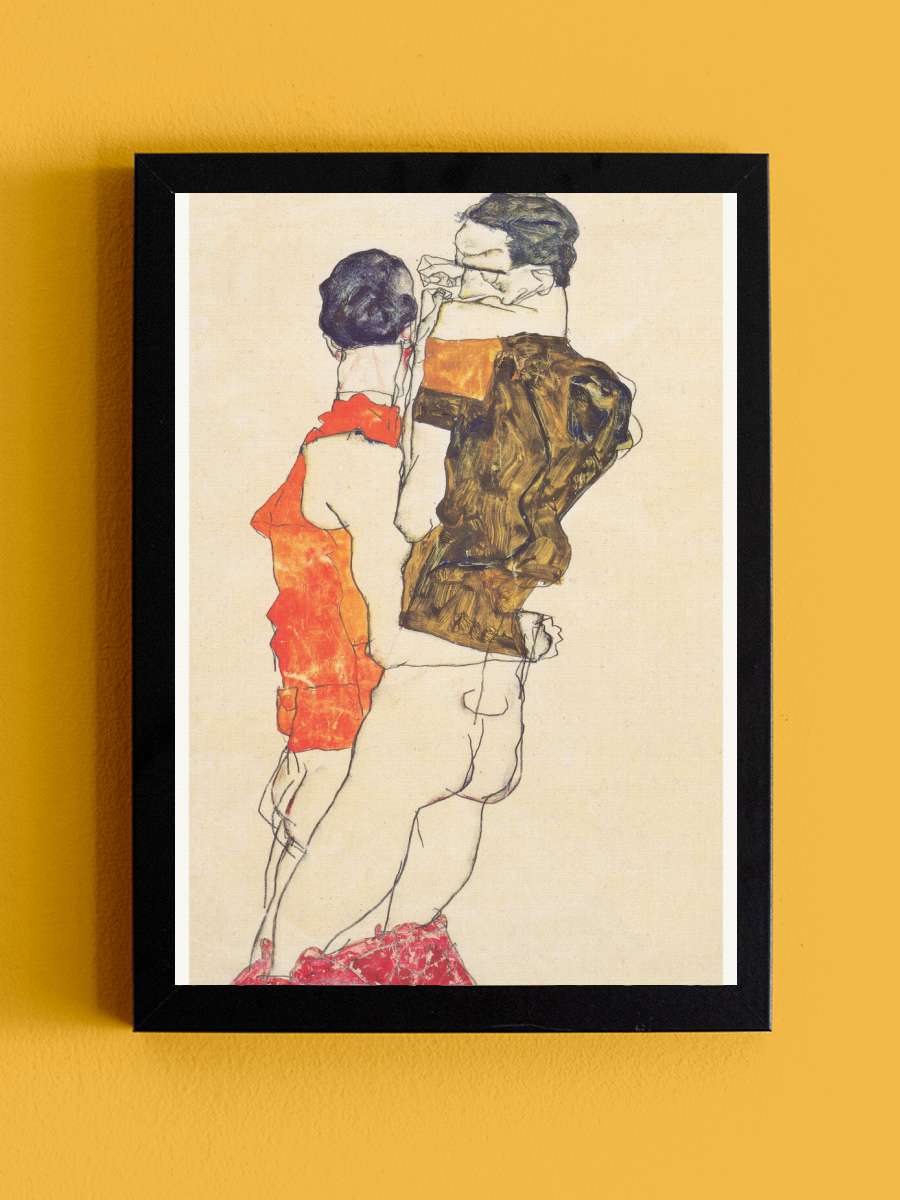 Two Men Embrace (Male Nude /… / Gay Interest) - Egon… Sanatsal Modern Tablo Siyah Çerçeveli Poster Modern Duvar Tablo