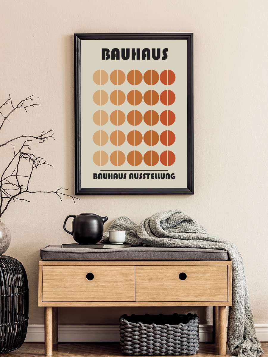 Bauhaus Ausstellung Sanatsal Modern Tablo Siyah Çerçeveli Poster Modern Duvar Tablo