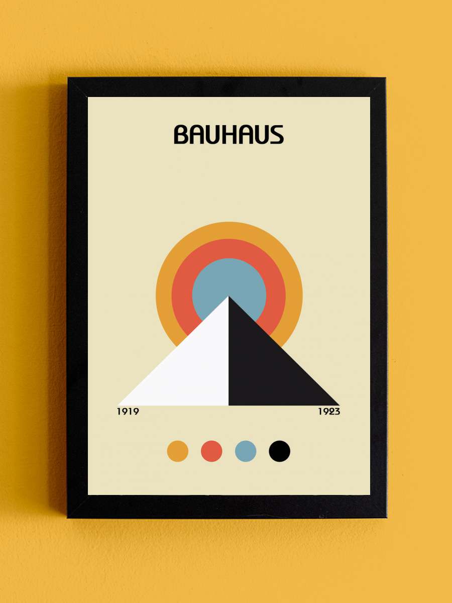 Bauhaus Pyramid Sanatsal Modern Tablo Siyah Çerçeveli Poster Modern Duvar Tablo