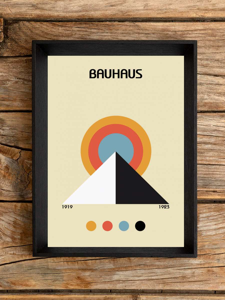 Bauhaus Pyramid Sanatsal Modern Tablo Siyah Çerçeveli Poster Modern Duvar Tablo