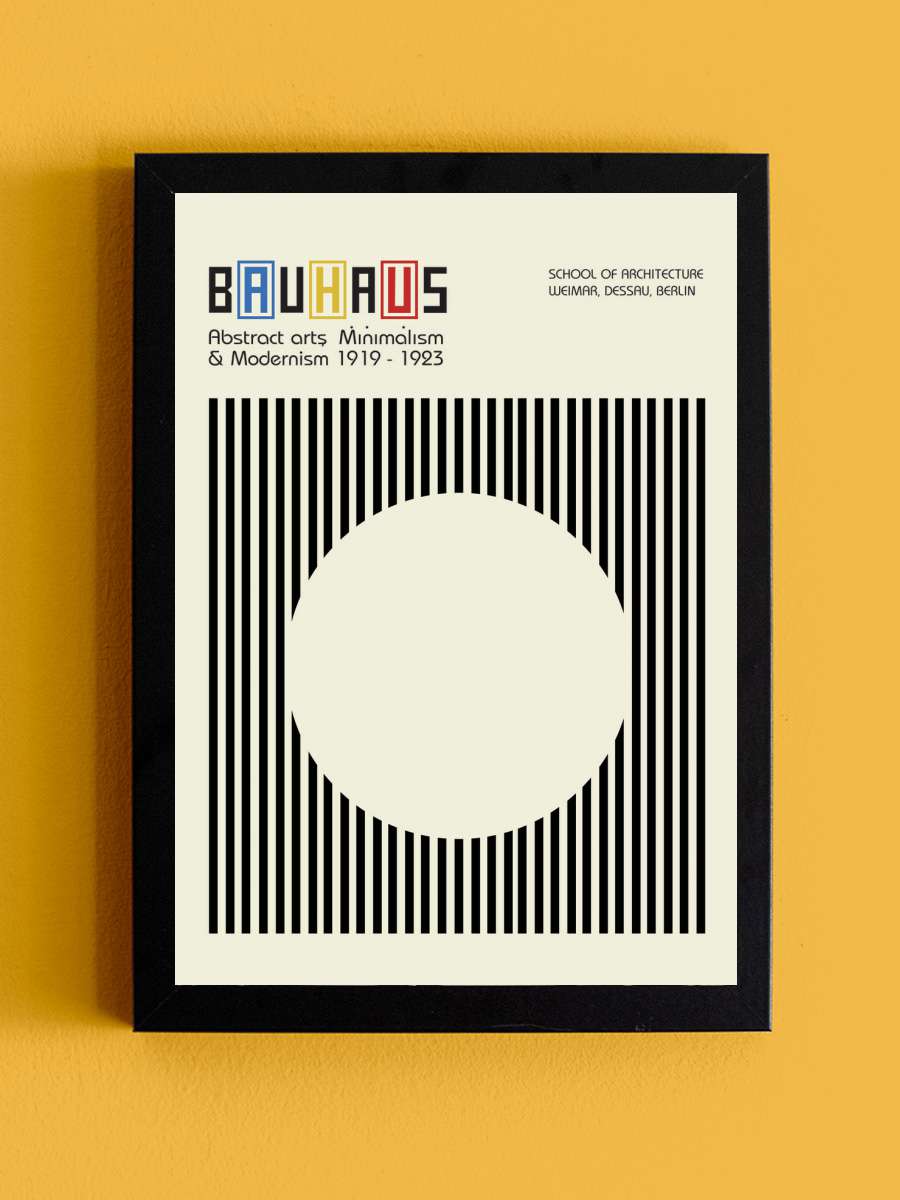 Bauhaus 1923 Abstract Art Sanatsal Modern Tablo Siyah Çerçeveli Poster Modern Duvar Tablo