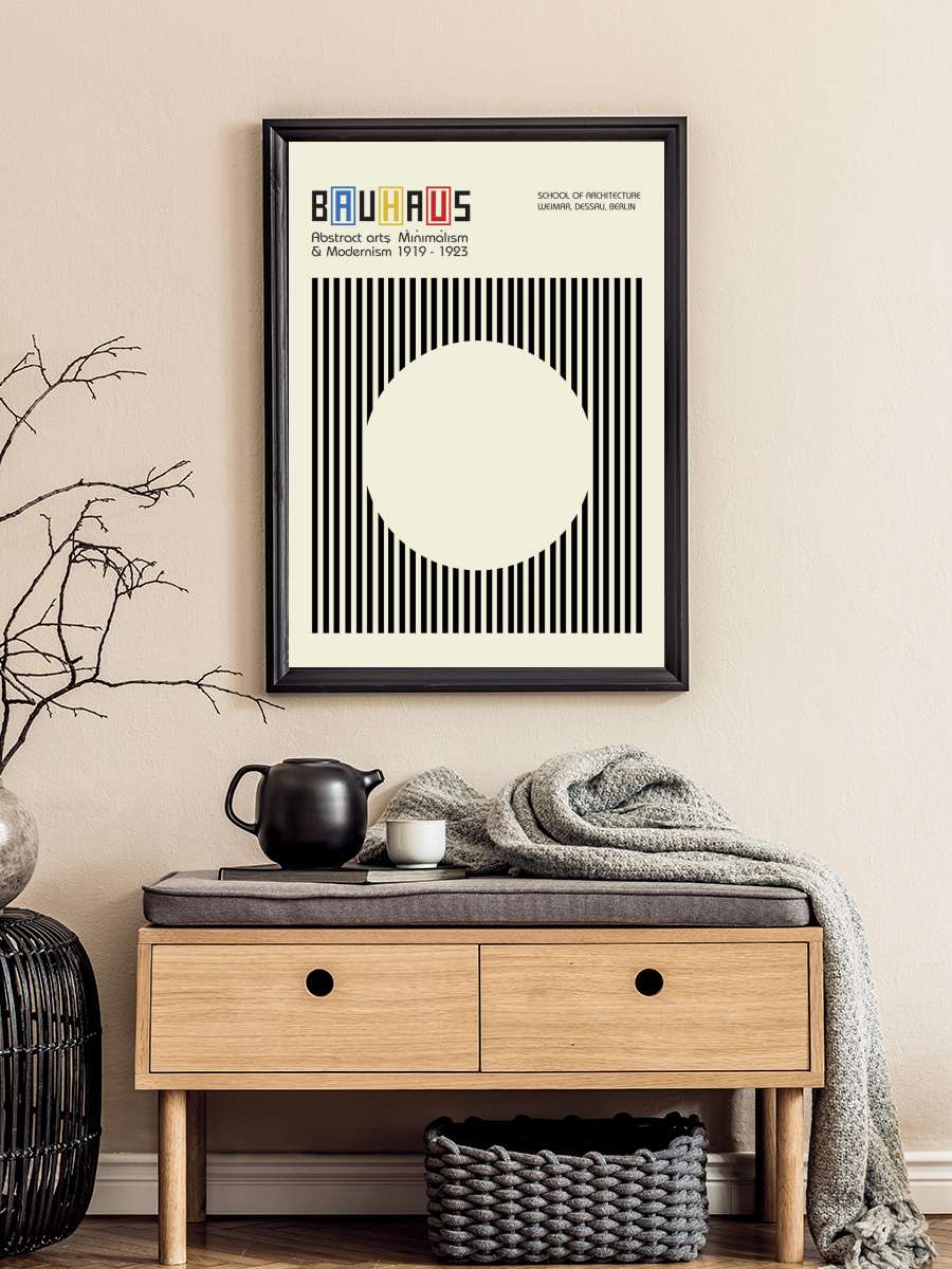 Bauhaus 1923 Abstract Art Sanatsal Modern Tablo Siyah Çerçeveli Poster Modern Duvar Tablo