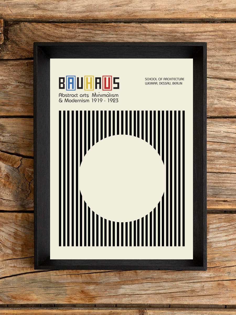 Bauhaus 1923 Abstract Art Sanatsal Modern Tablo Siyah Çerçeveli Poster Modern Duvar Tablo