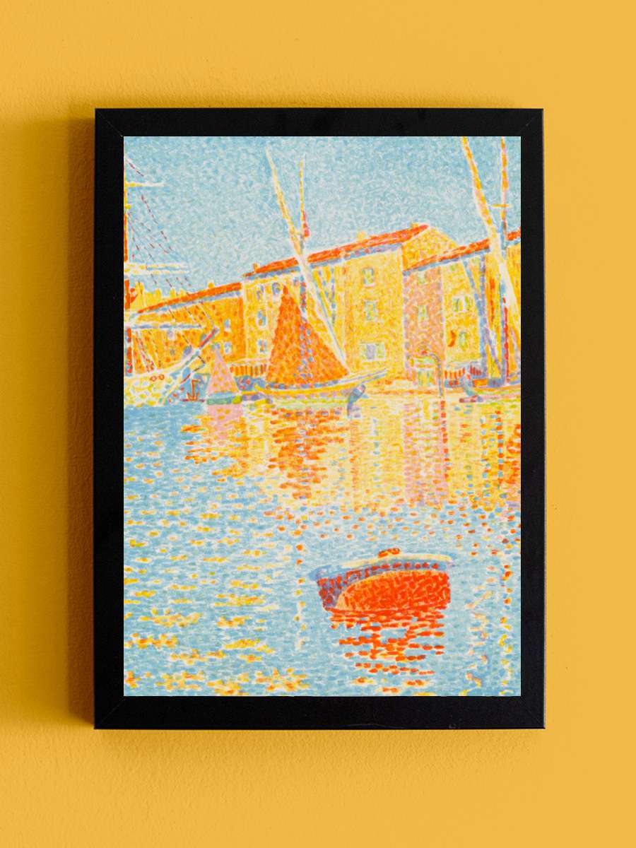 The Buoy (Pastel Bathroom… Bathroom Artwork) - Paul Signac Sanatsal Modern Tablo Siyah Çerçeveli Poster Modern Duvar Tablo