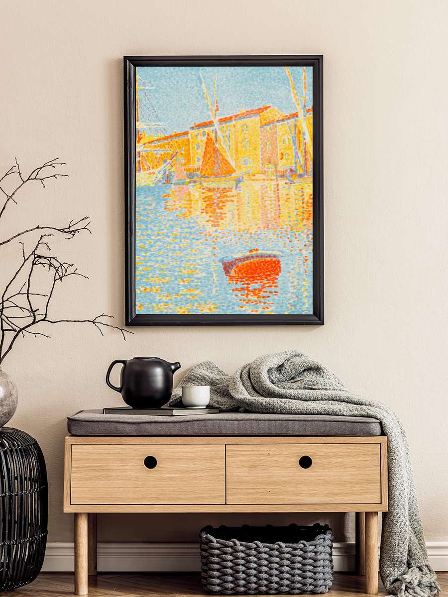 The Buoy (Pastel Bathroom… Bathroom Artwork) - Paul Signac Sanatsal Modern Tablo Siyah Çerçeveli Poster Modern Duvar Tablo