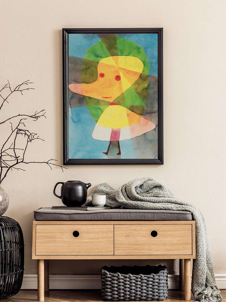 Small Garden Ghost - Paul Klee Sanatsal Modern Tablo Siyah Çerçeveli Poster Modern Duvar Tablo