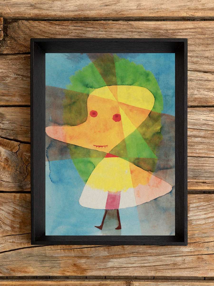 Small Garden Ghost - Paul Klee Sanatsal Modern Tablo Siyah Çerçeveli Poster Modern Duvar Tablo