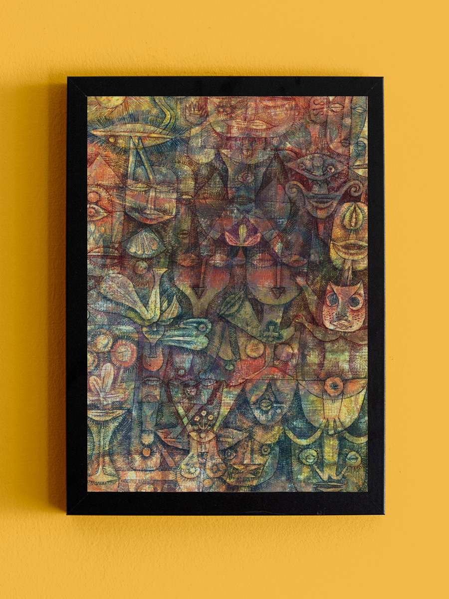 Strange Garden - Paul Klee Sanatsal Modern Tablo Siyah Çerçeveli Poster Modern Duvar Tablo