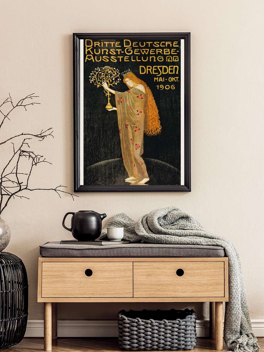 German Arts & Crafts (Vintage… (Vintage Exhibit) - Gustav Klimt Sanatsal Modern Tablo Siyah Çerçeveli Poster Modern Duvar Tablo