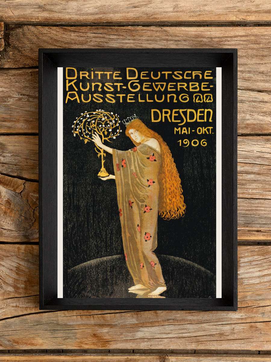 German Arts & Crafts (Vintage… (Vintage Exhibit) - Gustav Klimt Sanatsal Modern Tablo Siyah Çerçeveli Poster Modern Duvar Tablo