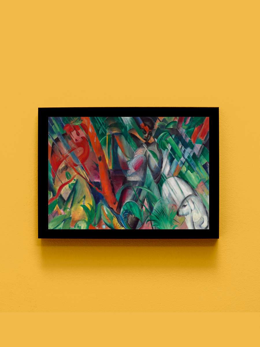 In the Rain (Abstract Landscape… Landscape) - Franz Marc Sanatsal Modern Tablo Siyah Çerçeveli Poster Modern Duvar Tablo