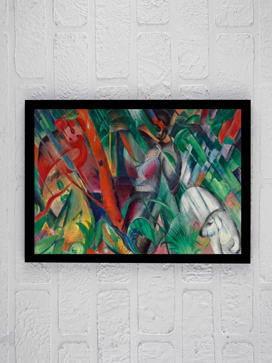 In the Rain (Abstract Landscape… Landscape) - Franz Marc Sanatsal Modern Tablo Siyah Çerçeveli Poster Modern Duvar Tablo