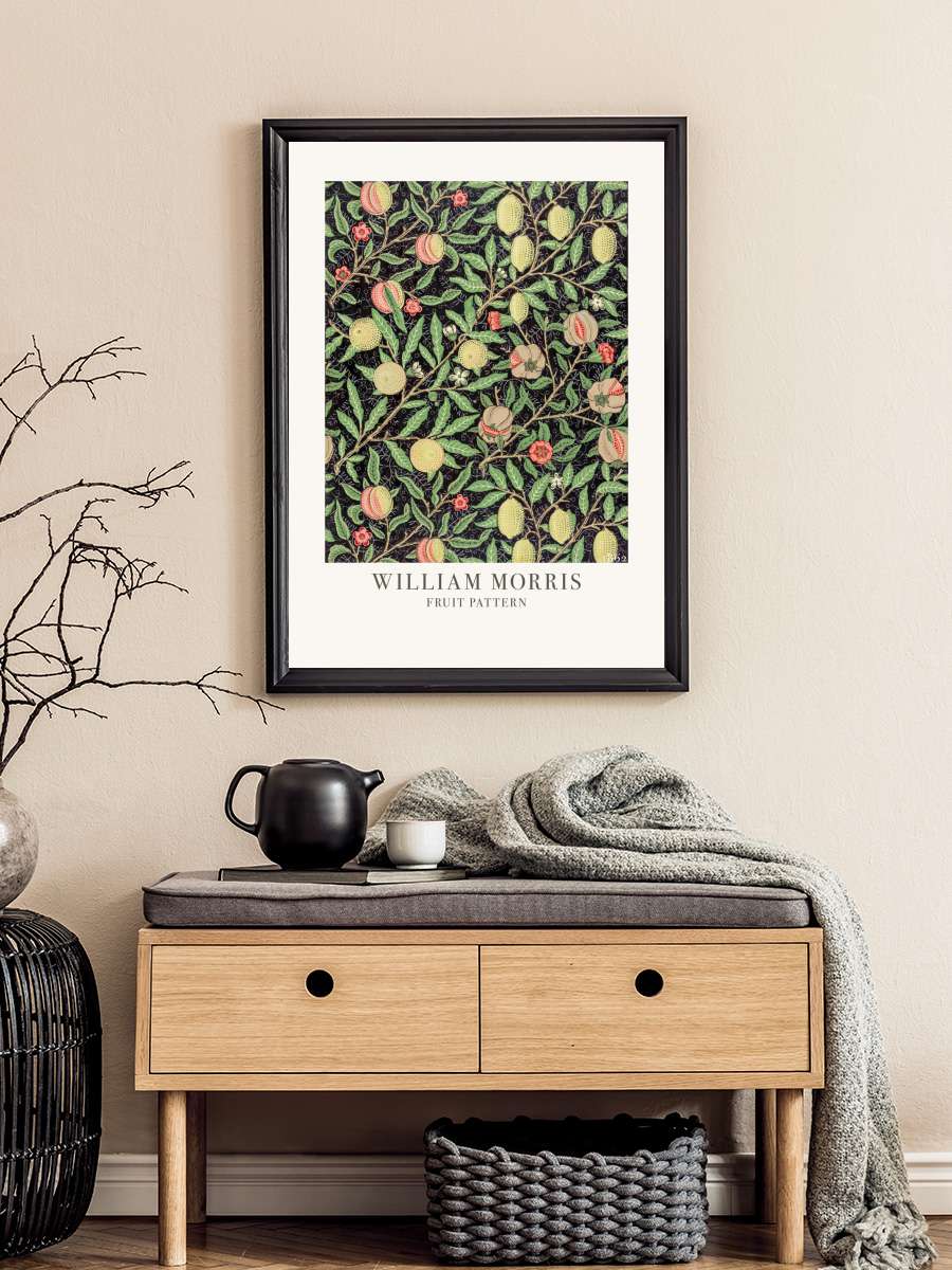 Fruit Pattern Sanatsal Modern Tablo Siyah Çerçeveli Poster Modern Duvar Tablo