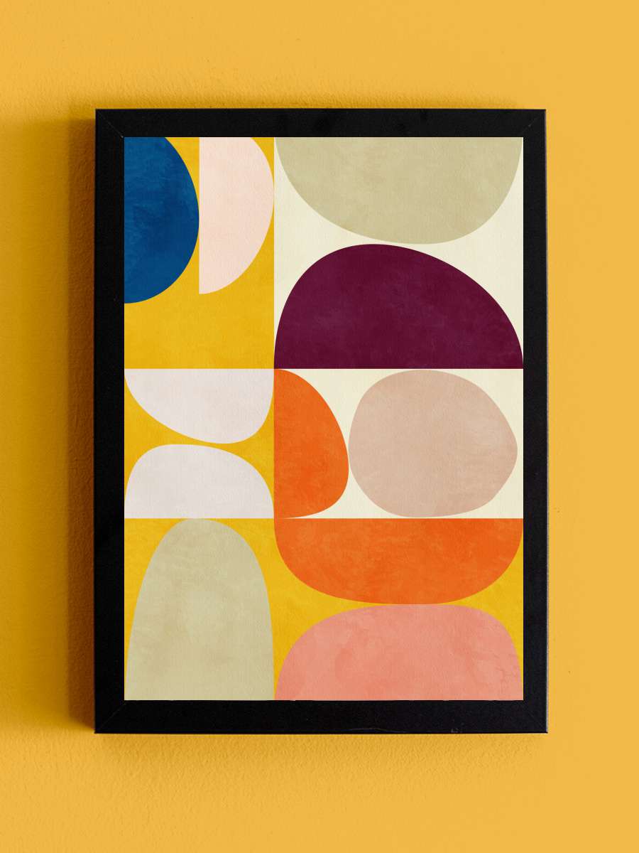 Vivid Bauhaus2 Sanatsal Modern Tablo Siyah Çerçeveli Poster Modern Duvar Tablo