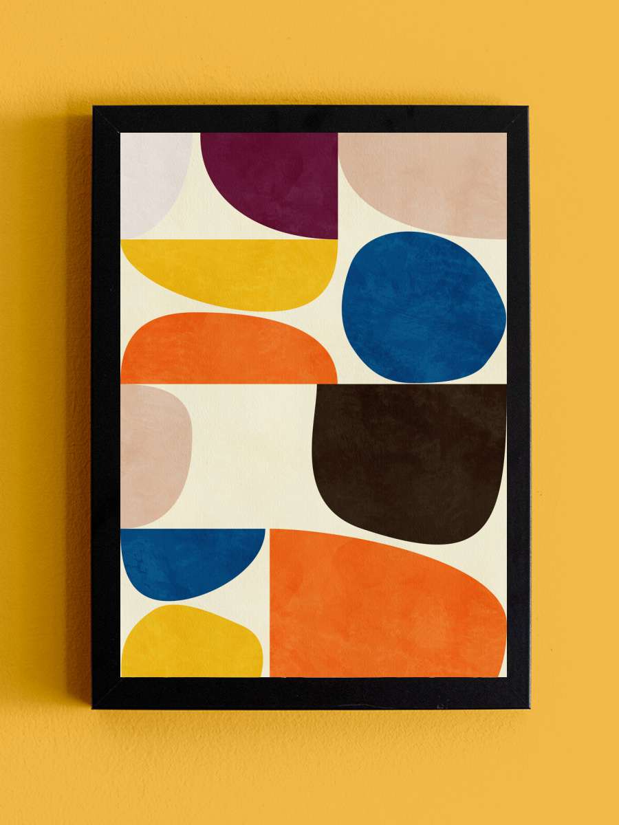 Vivid Bauhaus Sanatsal Modern Tablo Siyah Çerçeveli Poster Modern Duvar Tablo