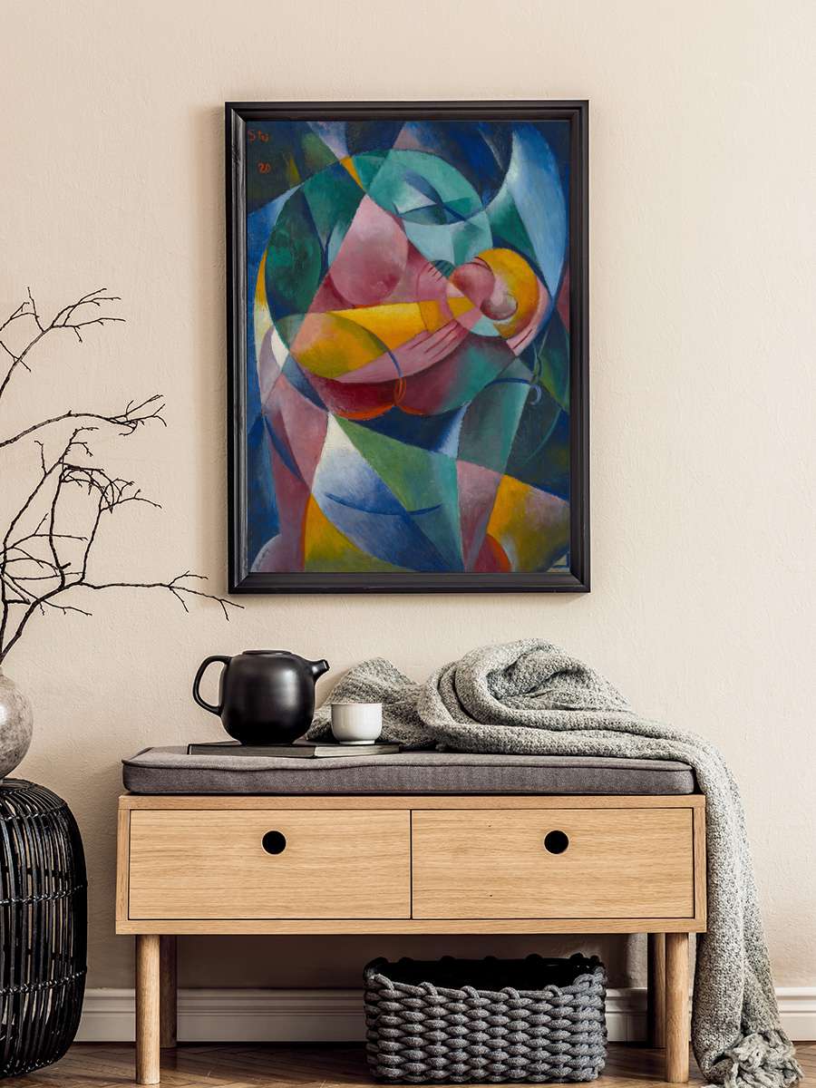 Mother & Child (Abstract Art) -… - Fritz Stuckenberg Sanatsal Modern Tablo Siyah Çerçeveli Poster Modern Duvar Tablo