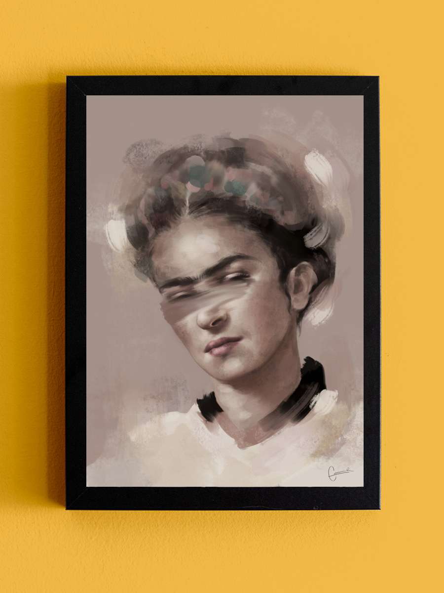 Frida Sanatsal Modern Tablo Siyah Çerçeveli Poster Modern Duvar Tablo