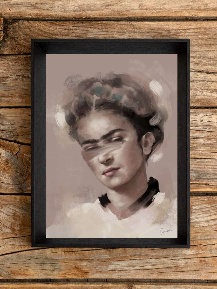 Frida Sanatsal Modern Tablo Siyah Çerçeveli Poster Modern Duvar Tablo