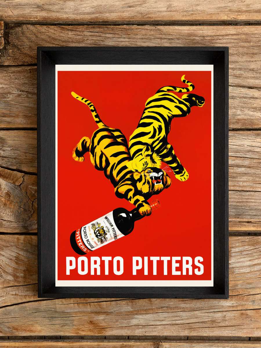 Porto Pitters (Tigers & Port… Port Red Wine) - Leonetto… Sanatsal Modern Tablo Siyah Çerçeveli Poster Modern Duvar Tablo