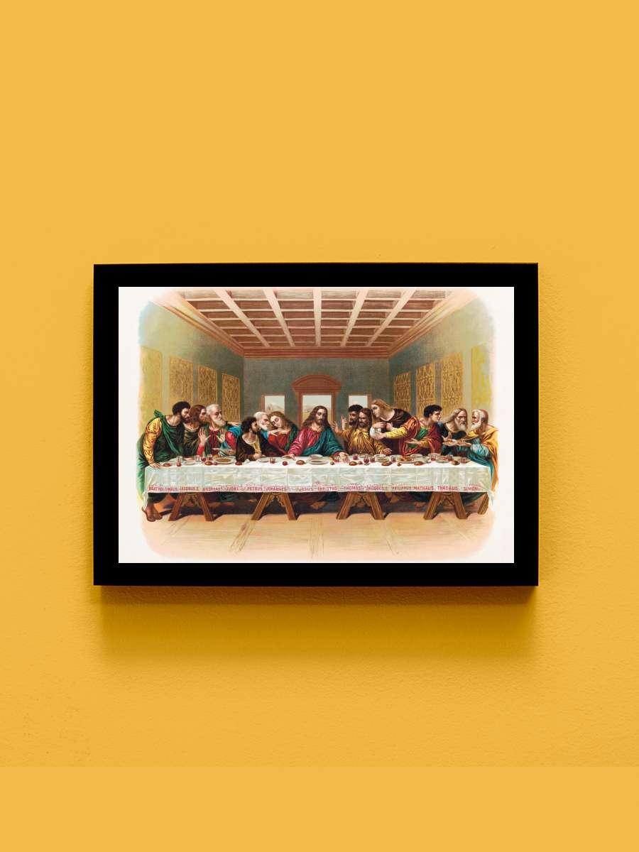 The Last Supper (Restored… (Restored Vintage) - Leonardo da Vinci Sanatsal Modern Tablo Siyah Çerçeveli Poster Modern Duvar Tablo