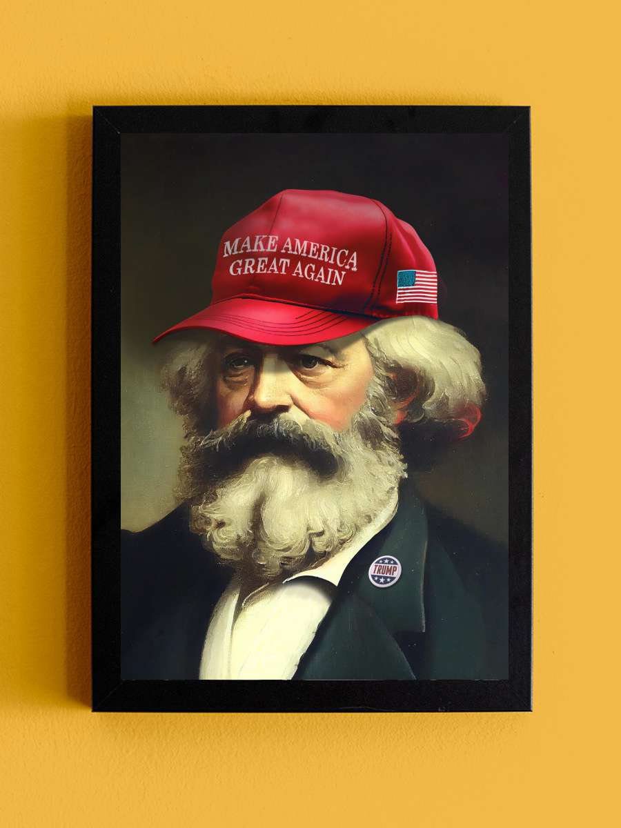 Karl Great Again Sanatsal Modern Tablo Siyah Çerçeveli Poster Modern Duvar Tablo