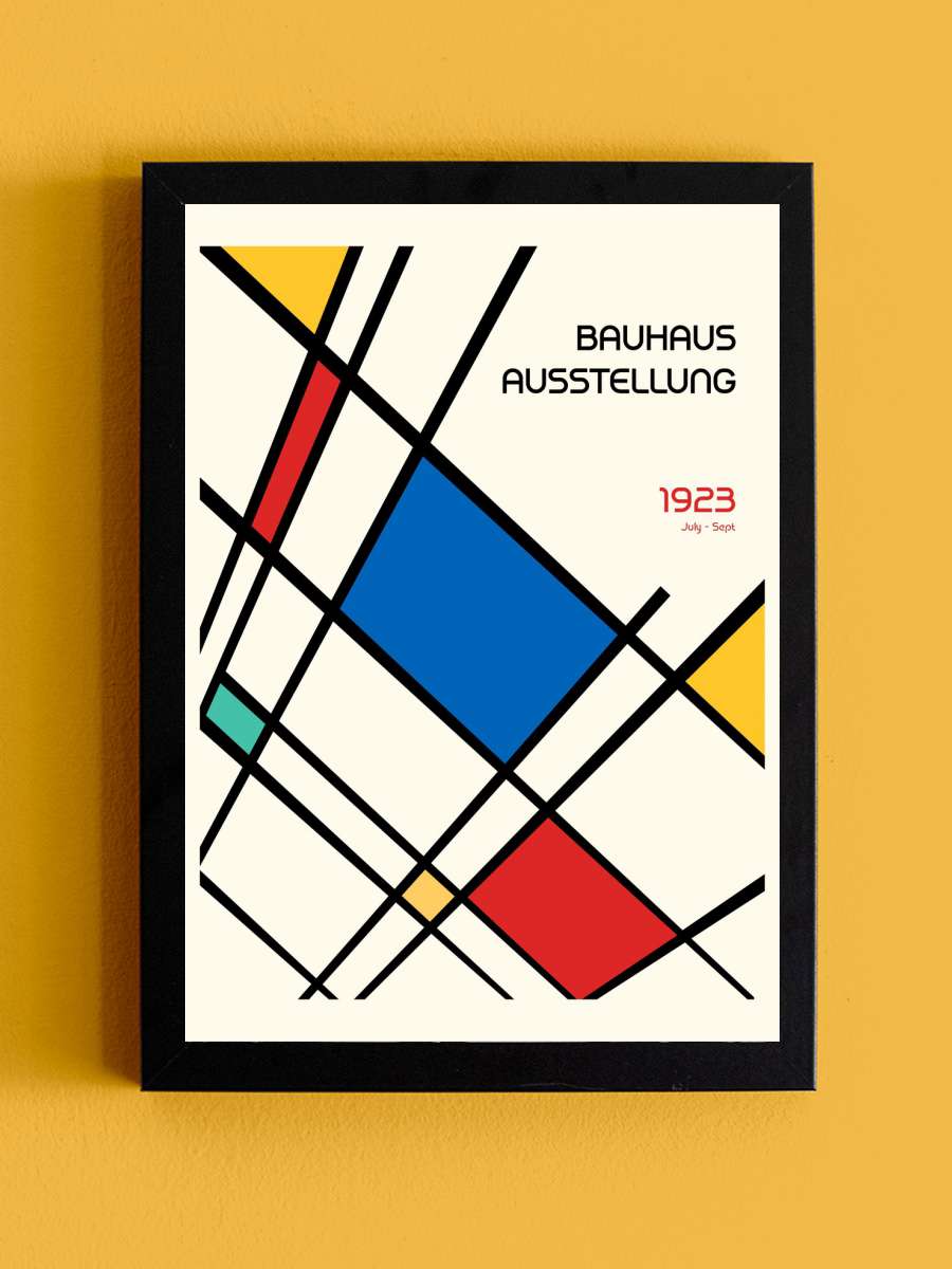 Bauhaus Geometric Design Retro Sanatsal Modern Tablo Siyah Çerçeveli Poster Modern Duvar Tablo