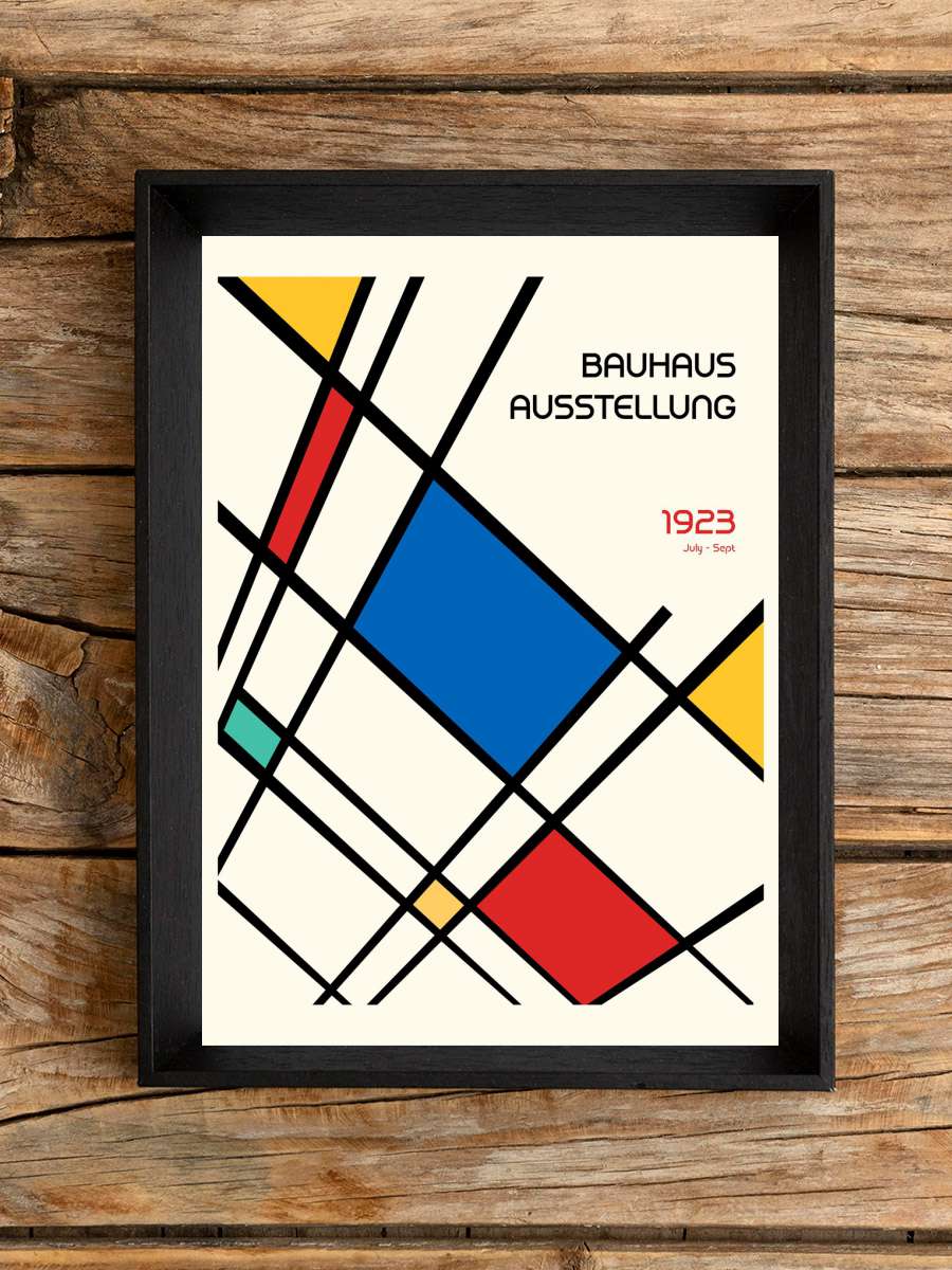 Bauhaus Geometric Design Retro Sanatsal Modern Tablo Siyah Çerçeveli Poster Modern Duvar Tablo