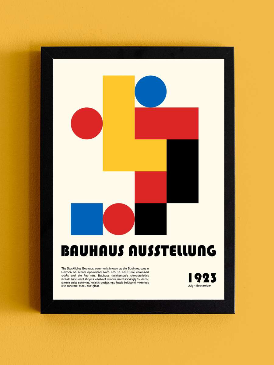 Bauhaus Ausstellung Sanatsal Modern Tablo Siyah Çerçeveli Poster Modern Duvar Tablo