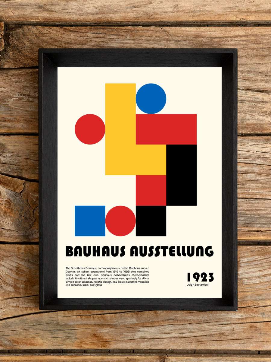 Bauhaus Ausstellung Sanatsal Modern Tablo Siyah Çerçeveli Poster Modern Duvar Tablo