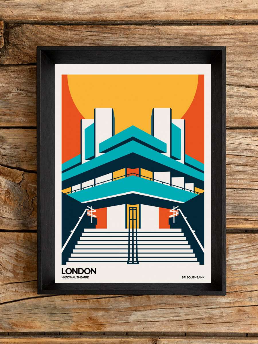 London BFI Southbank Brutalist… Brutalist Architecture Sanatsal Modern Tablo Siyah Çerçeveli Poster Modern Duvar Tablo