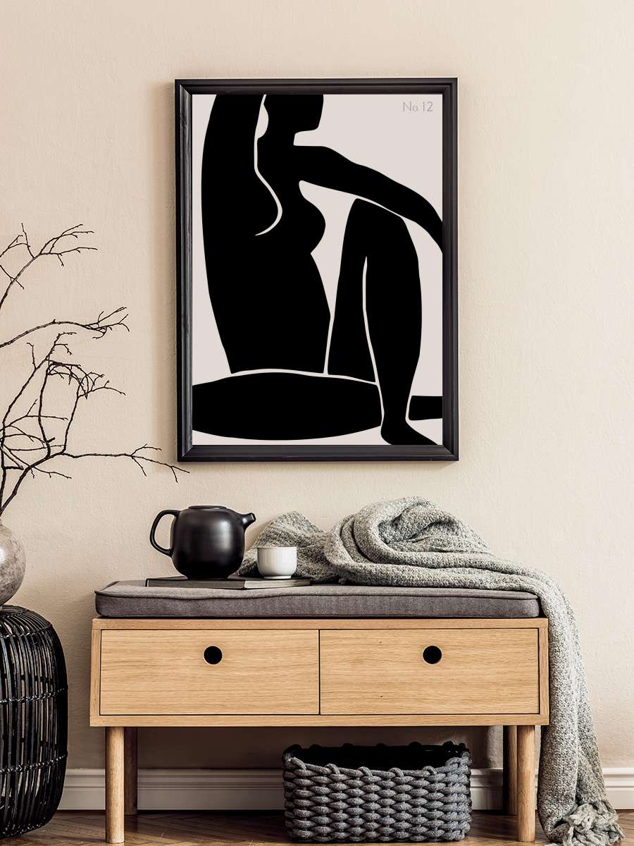 Figure No 12 Sanatsal Modern Tablo Siyah Çerçeveli Poster Modern Duvar Tablo