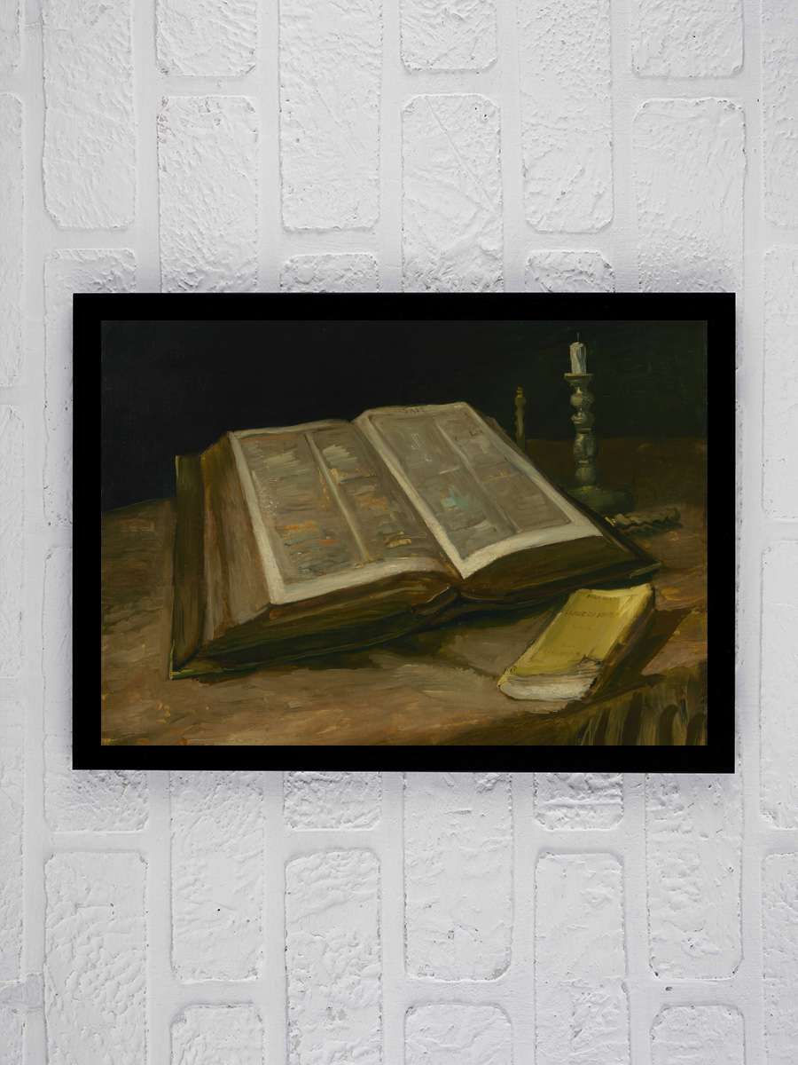 Still Life with Bible, 1885 Sanatsal Modern Tablo Siyah Çerçeveli Poster Modern Duvar Tablo