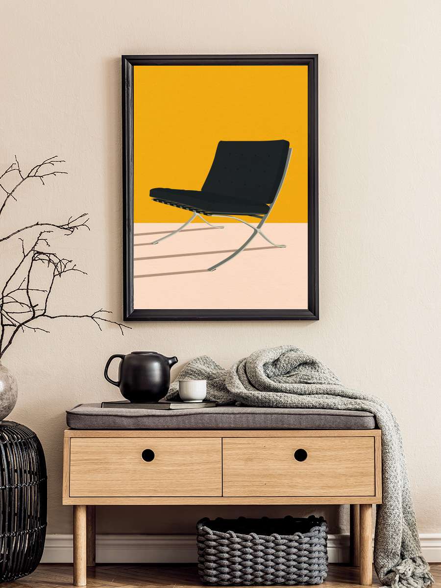 Barcelona Chair By Mies Van Der… Der Rohe Sanatsal Modern Tablo Siyah Çerçeveli Poster Modern Duvar Tablo