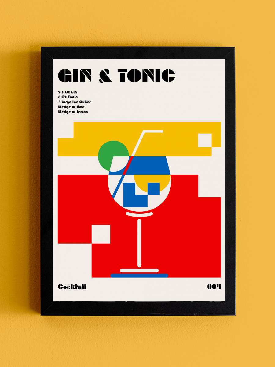 Gin a Tonic Bauhaus Cocktail Sanatsal Modern Tablo Siyah Çerçeveli Poster Modern Duvar Tablo