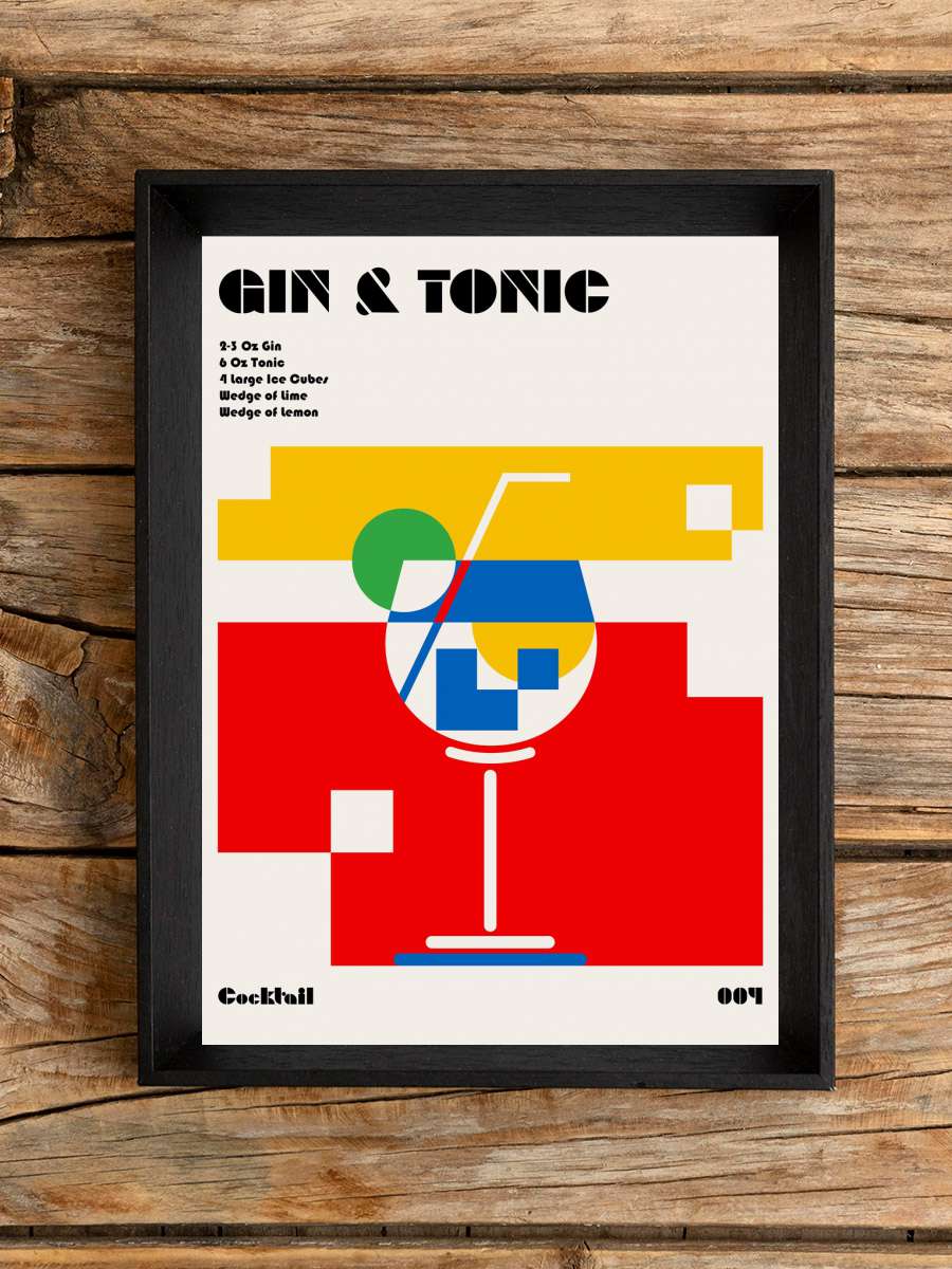 Gin a Tonic Bauhaus Cocktail Sanatsal Modern Tablo Siyah Çerçeveli Poster Modern Duvar Tablo