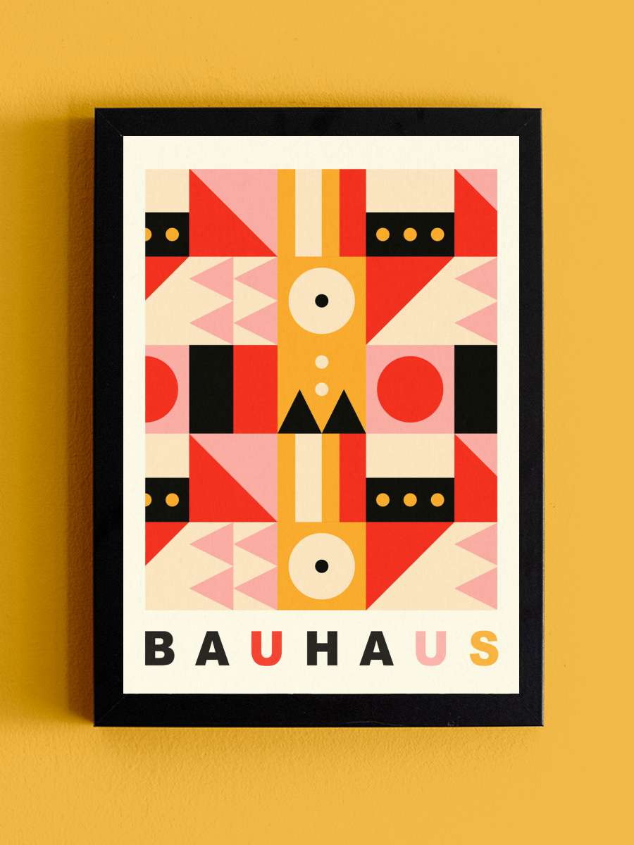 Original Bauhaus (No.2) in Pink… Pink & Red Sanatsal Modern Tablo Siyah Çerçeveli Poster Modern Duvar Tablo